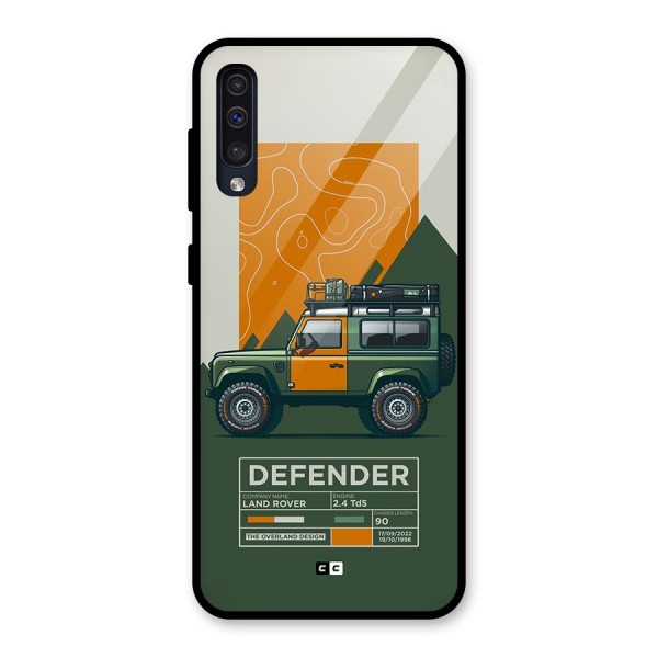 The Defence Car Glass Back Case for Galaxy A50