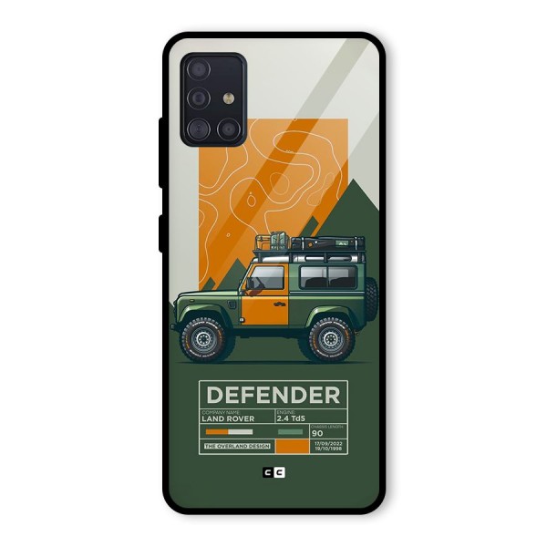 The Defence Car Glass Back Case for Galaxy A51