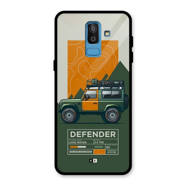 The Defence Car Glass Back Case for Galaxy J8