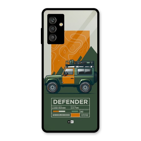 The Defence Car Glass Back Case for Galaxy M13