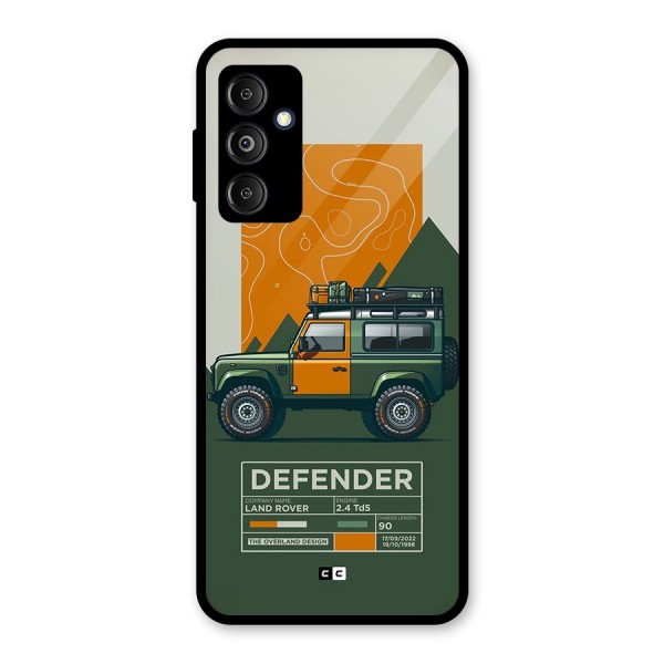 The Defence Car Glass Back Case for Galaxy M14 5G