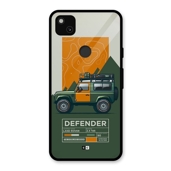 The Defence Car Glass Back Case for Google Pixel 4a