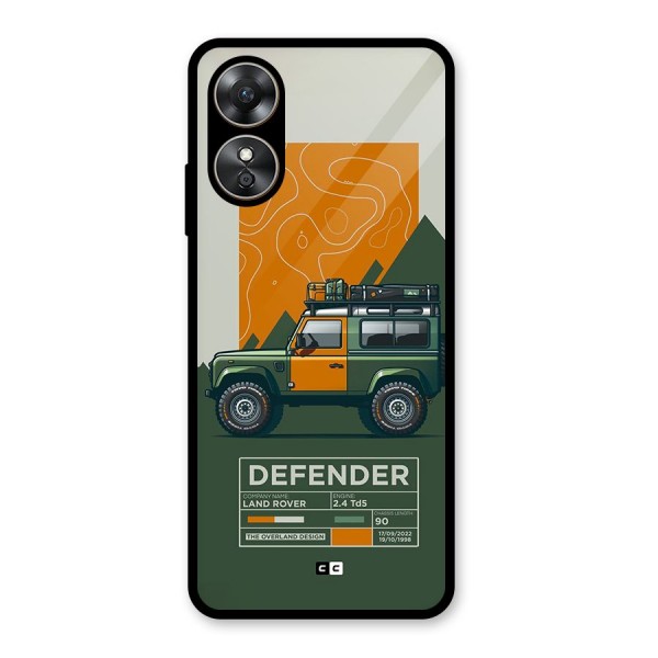 The Defence Car Glass Back Case for Oppo A17