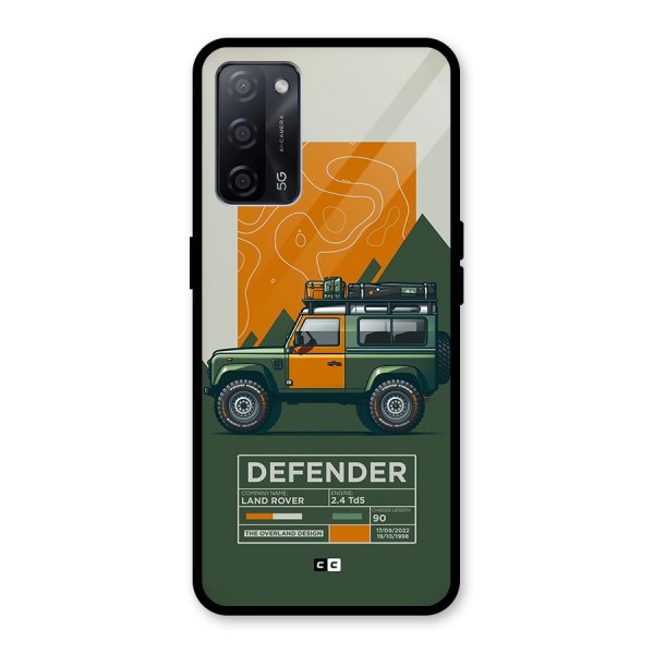 The Defence Car Glass Back Case for Oppo A53s 5G