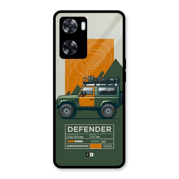 The Defence Car Glass Back Case for Oppo A77s