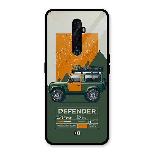 The Defence Car Glass Back Case for Oppo Reno2 Z