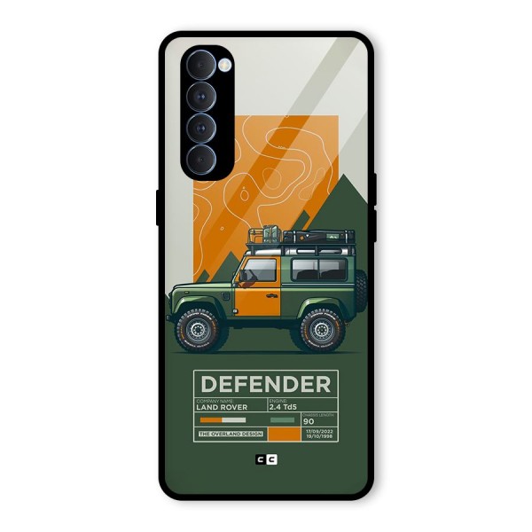 The Defence Car Glass Back Case for Oppo Reno4 Pro