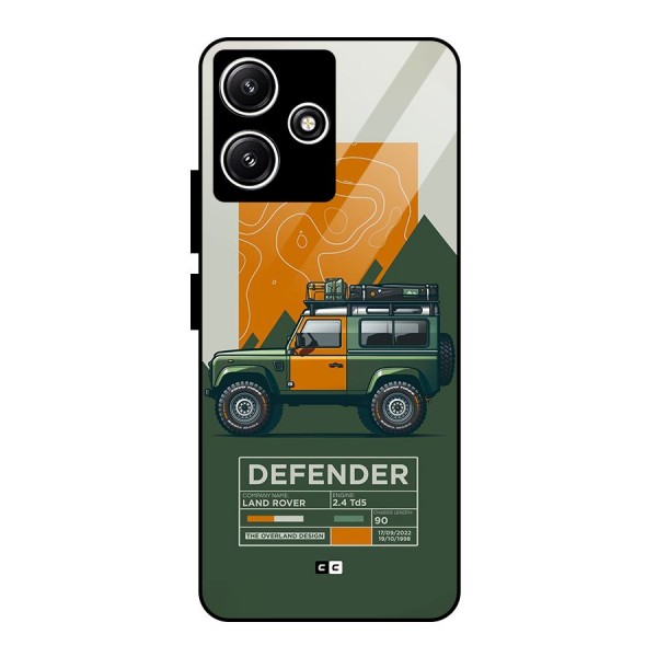 The Defence Car Glass Back Case for Poco M6 Pro