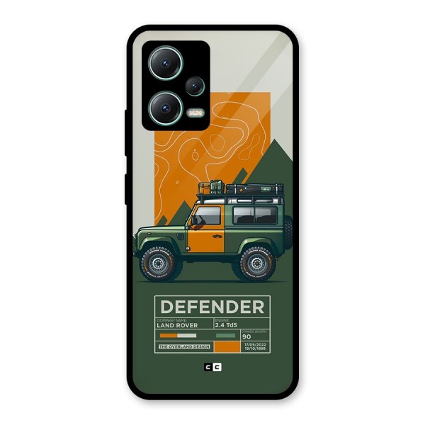 The Defence Car Glass Back Case for Poco X5