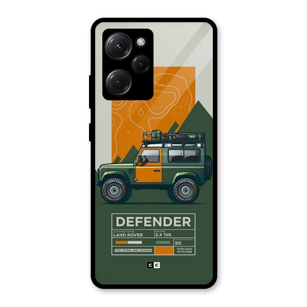 The Defence Car Glass Back Case for Poco X5 Pro