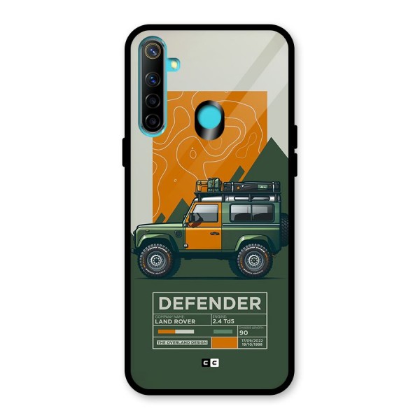 The Defence Car Glass Back Case for Realme 5