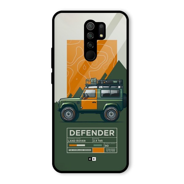 The Defence Car Glass Back Case for Redmi 9 Prime