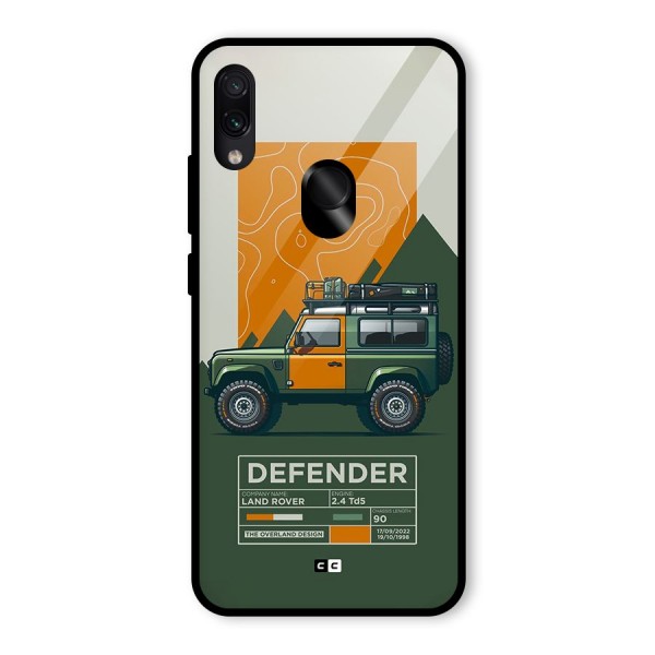 The Defence Car Glass Back Case for Redmi Note 7