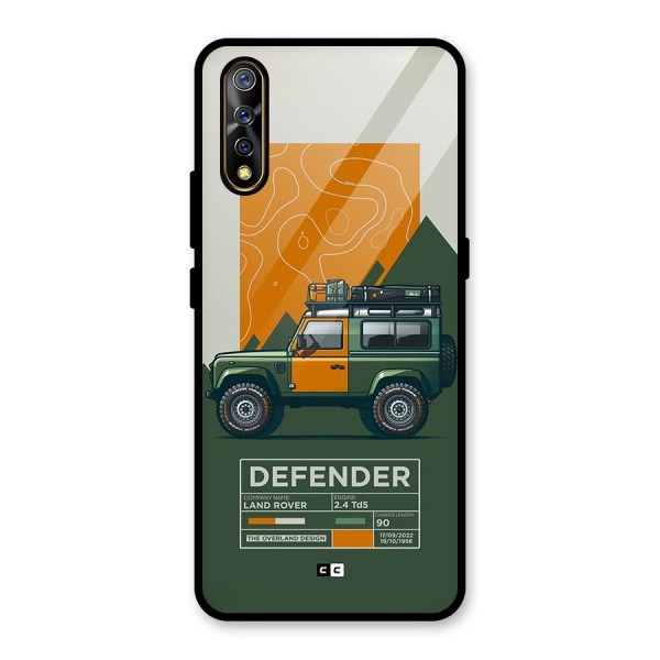 The Defence Car Glass Back Case for Vivo Z1x