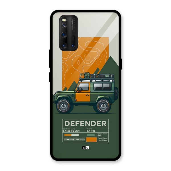 The Defence Car Glass Back Case for Vivo iQOO 3