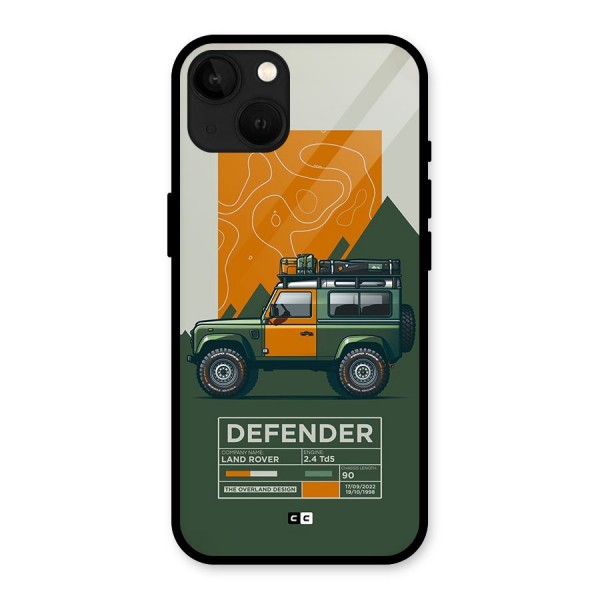 The Defence Car Glass Back Case for iPhone 13