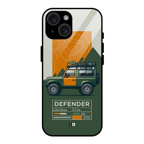 The Defence Car Glass Back Case for iPhone 15