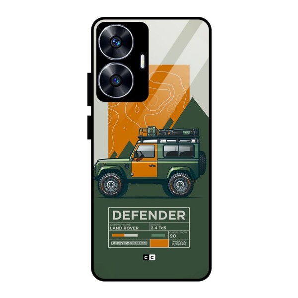 The Defence Car Glass Back Case for realme C55