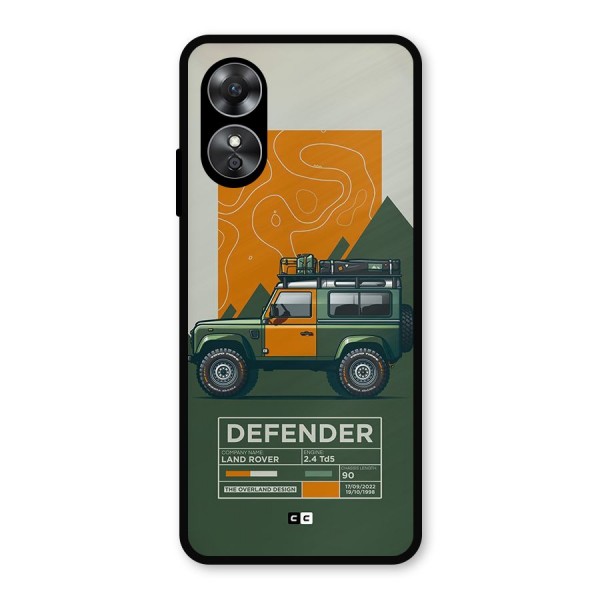 The Defence Car Metal Back Case for Oppo A17