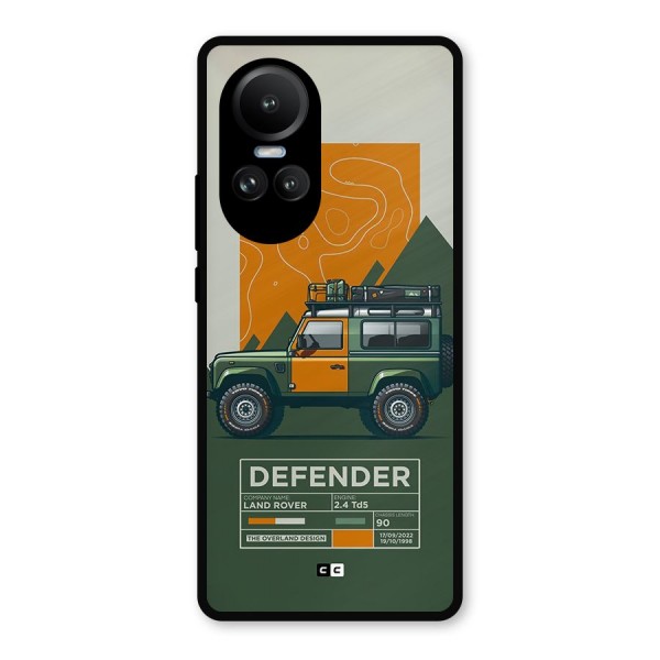 The Defence Car Metal Back Case for Oppo Reno10