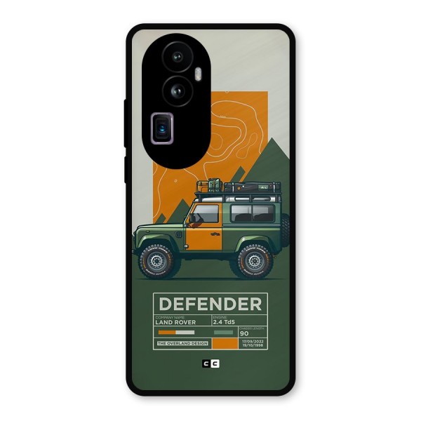 The Defence Car Metal Back Case for Oppo Reno10 Pro Plus