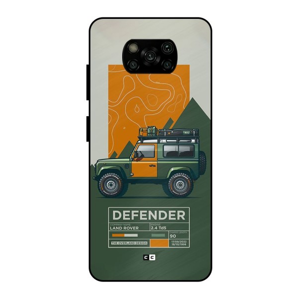 The Defence Car Metal Back Case for Poco X3