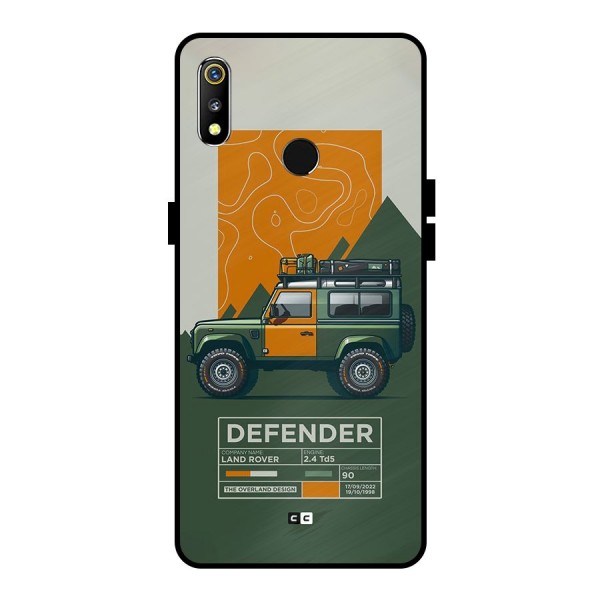 The Defence Car Metal Back Case for Realme 3