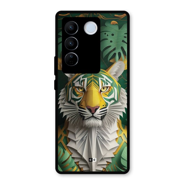 The Nature Tiger Metal Back Case for Vivo V27 Pro