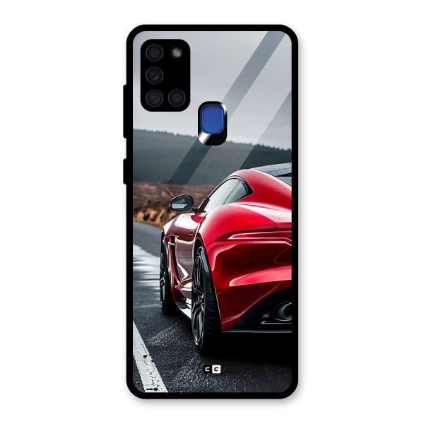 The Royal Car Glass Back Case for Galaxy A21s