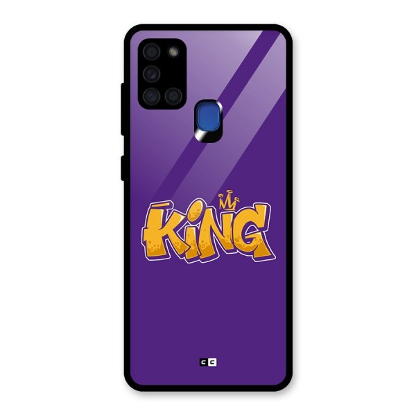 The Royal King Glass Back Case for Galaxy A21s