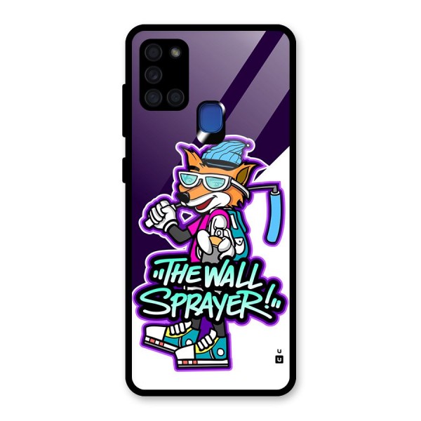 The Wall Sprayer Glass Back Case for Galaxy A21s