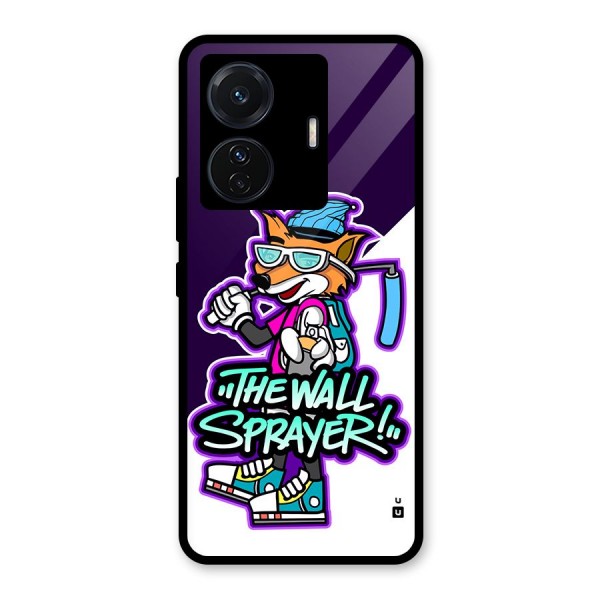 The Wall Sprayer Glass Back Case for Vivo T1 Pro