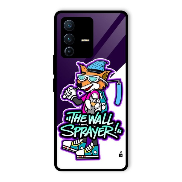 The Wall Sprayer Glass Back Case for Vivo V23 Pro