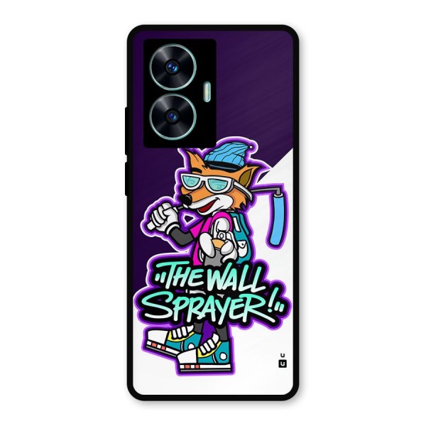 The Wall Sprayer Metal Back Case for Realme C55