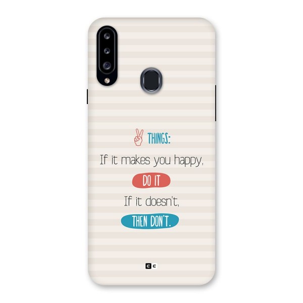 Think Then Back Case for Galaxy A20s