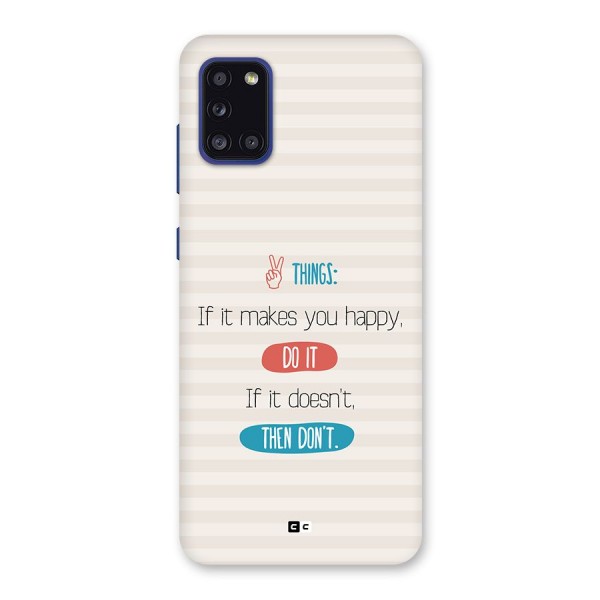 Think Then Back Case for Galaxy A31