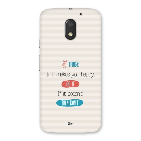 Think Then Back Case for Moto E3 Power