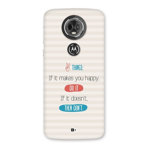 Think Then Back Case for Moto E5 Plus