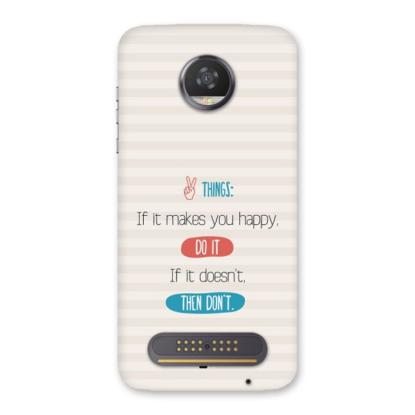 Think Then Back Case for Moto Z2 Play