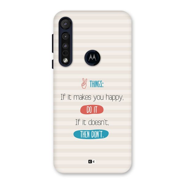 Think Then Back Case for Motorola One Macro