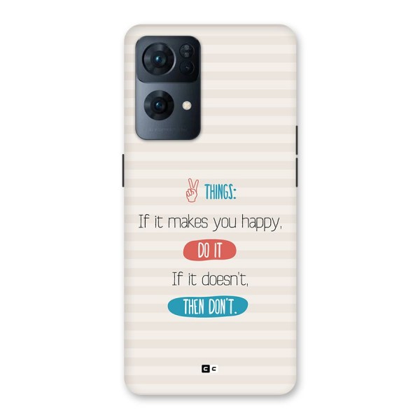 Think Then Back Case for Oppo Reno7 Pro 5G