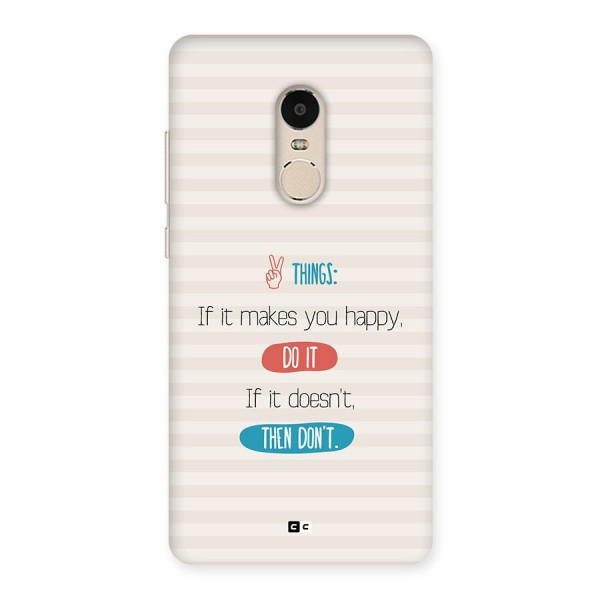 Think Then Back Case for Redmi Note 4