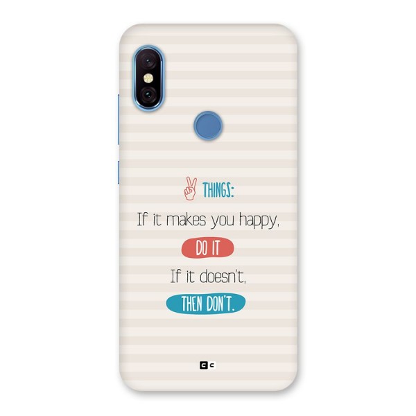 Think Then Back Case for Redmi Note 6 Pro