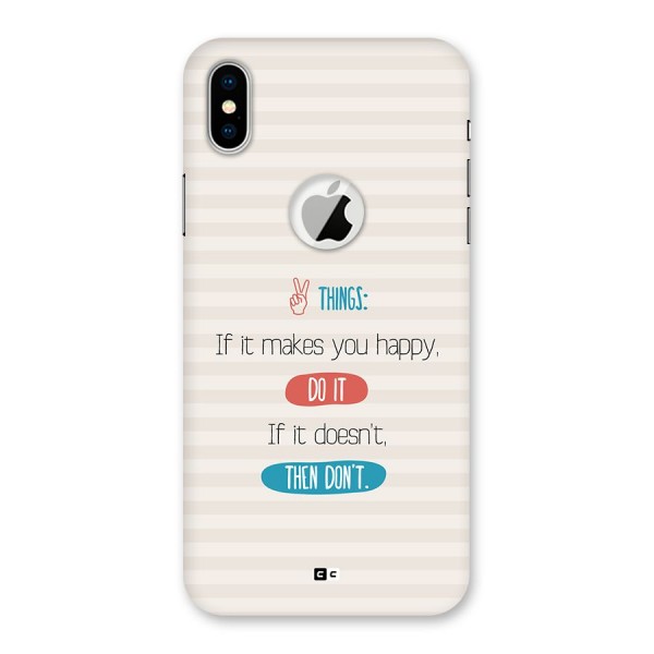 Think Then Back Case for iPhone XS Logo Cut