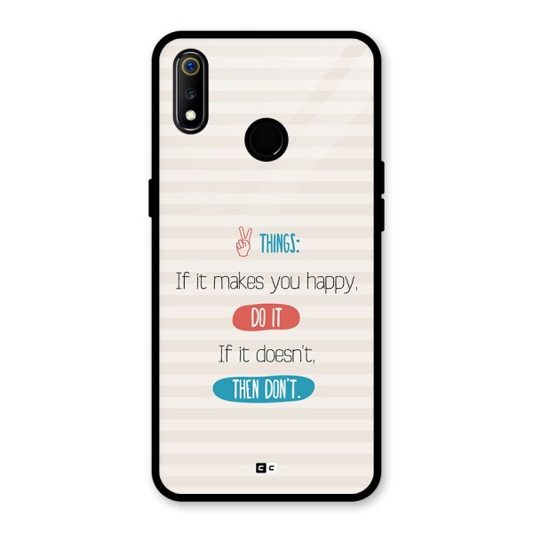 Think Then Glass Back Case for Realme 3