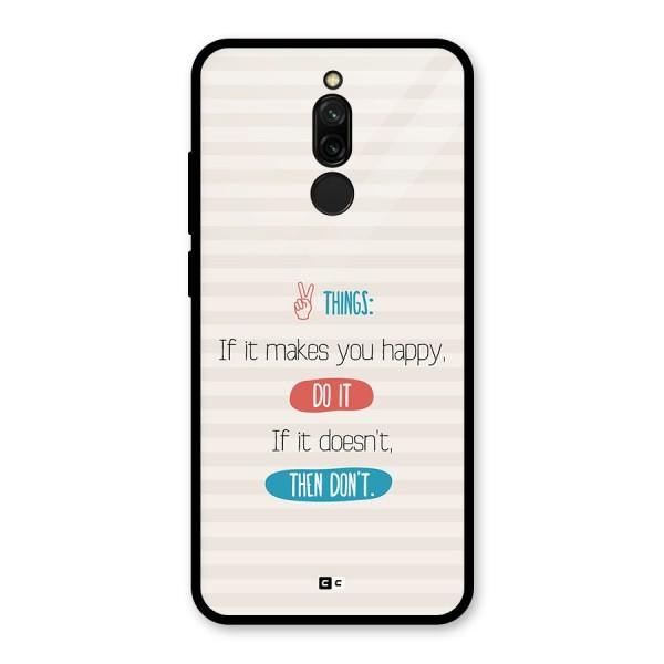 Think Then Glass Back Case for Redmi 8