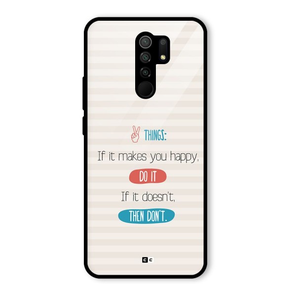 Think Then Glass Back Case for Redmi 9 Prime