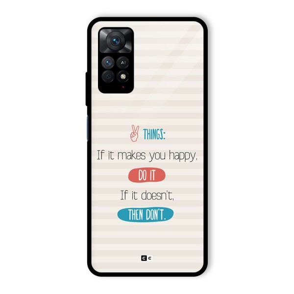 Think Then Glass Back Case for Redmi Note 11 Pro