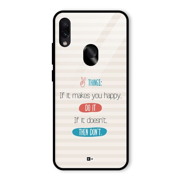 Think Then Glass Back Case for Redmi Note 7