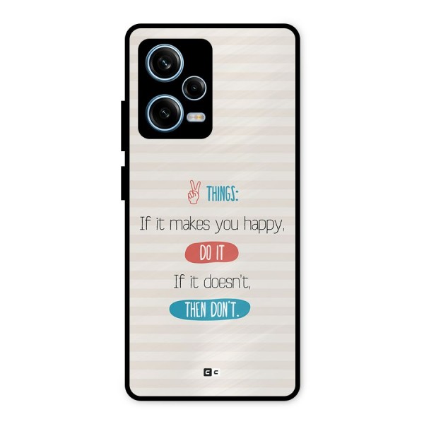 Think Then Metal Back Case for Redmi Note 12 Pro